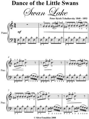 cover image of Dance of the Little Swans Swan Lake Easy Intermediate Piano Sheet Music
